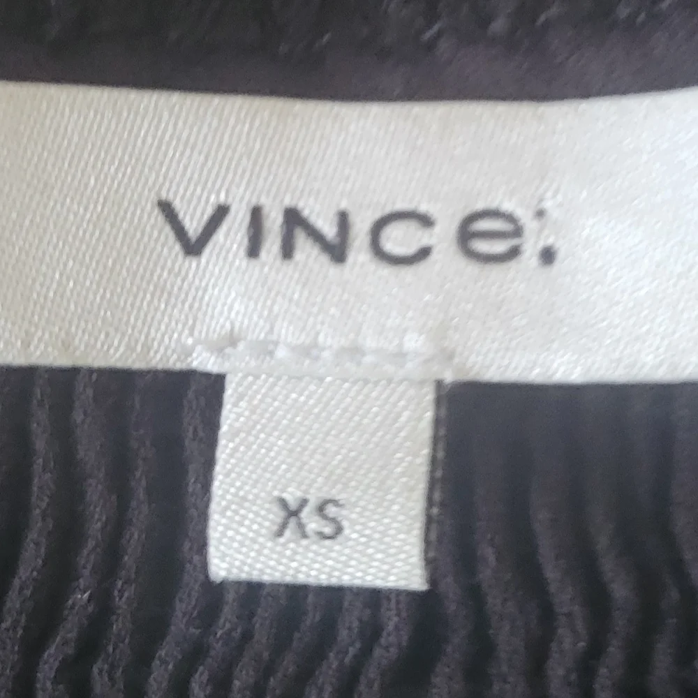 Vince Black Short Sleeve Poet Blouse with Tassle Ties - Picture 7 of 8